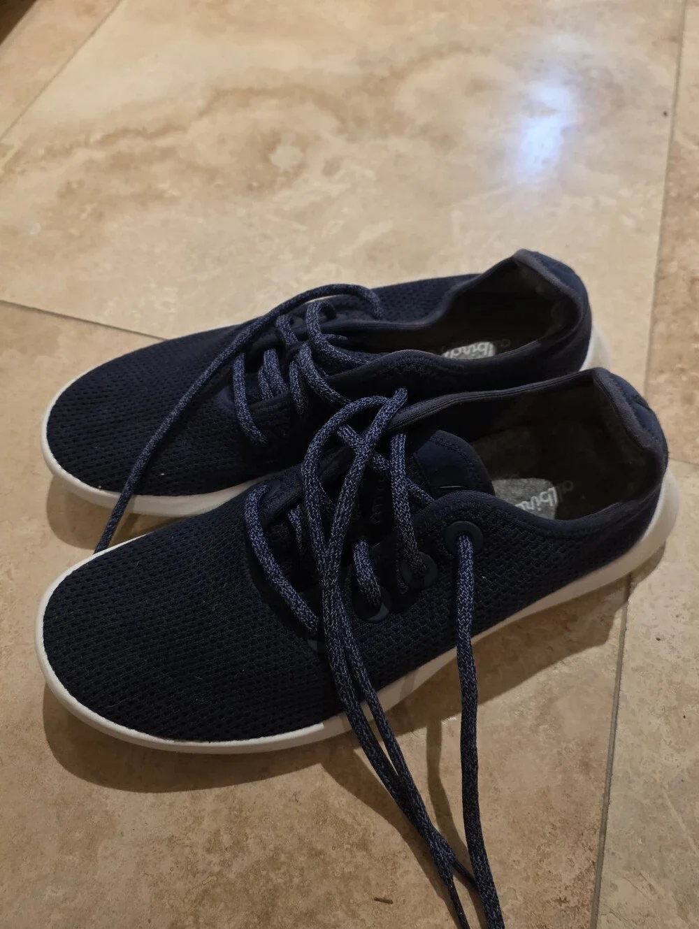 Women's Navy Blue AllBirds Tree Runner Size 9 Good Used Condition